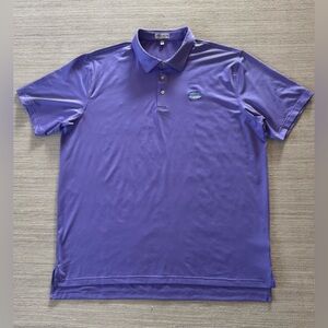 Peter‎ Millar purple embroidered detail short sleeve golf polo shirt men’s XXL